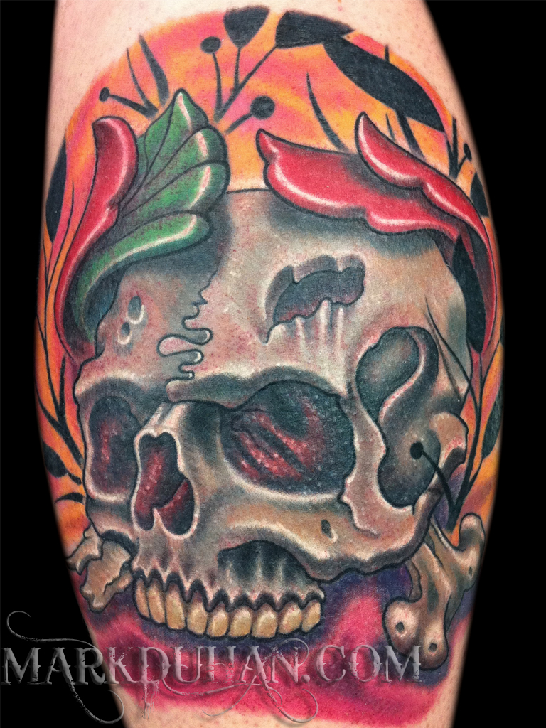 SKULL AND ROSE TATTOO