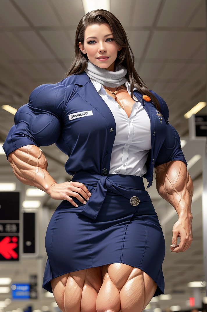 Bodybuilding Flight Attendant - Muscle Girl by Willjmalo on DeviantArt