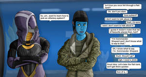 Tali'Zorah and Saela Kagora (Xover Fun)