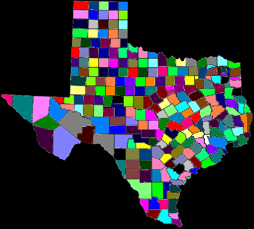 Colorful Texas Counties by NelvanaDzian on DeviantArt