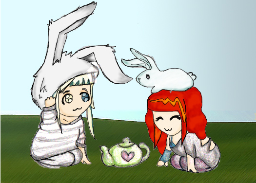 Tea with rabbits.