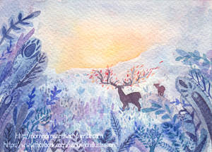 The blue desert - watercolor on sale !!