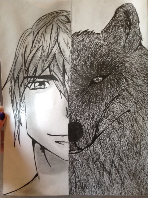 Half Human Half Wolf Drawing