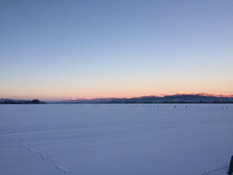 Snowshoeing at Sunset