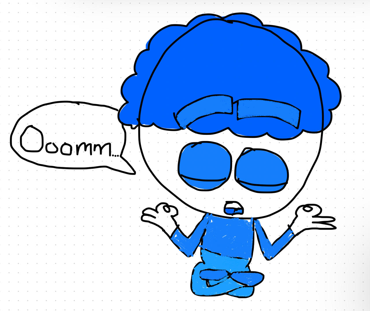 Blue Raspberry Humanized Humanized Colourblock Blue Meditating (Digital) by ElishaJeanPierre on ...