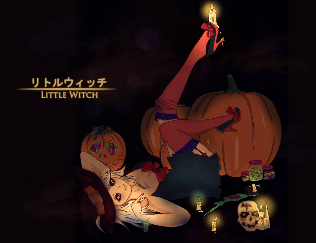 Little Witch - with Pumpkins