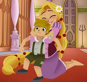 Commission Tangled Series Rapunzel's Hug Fan Art