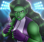 She Hulk Ready for Battle Fan Art by theofficialRobertMan