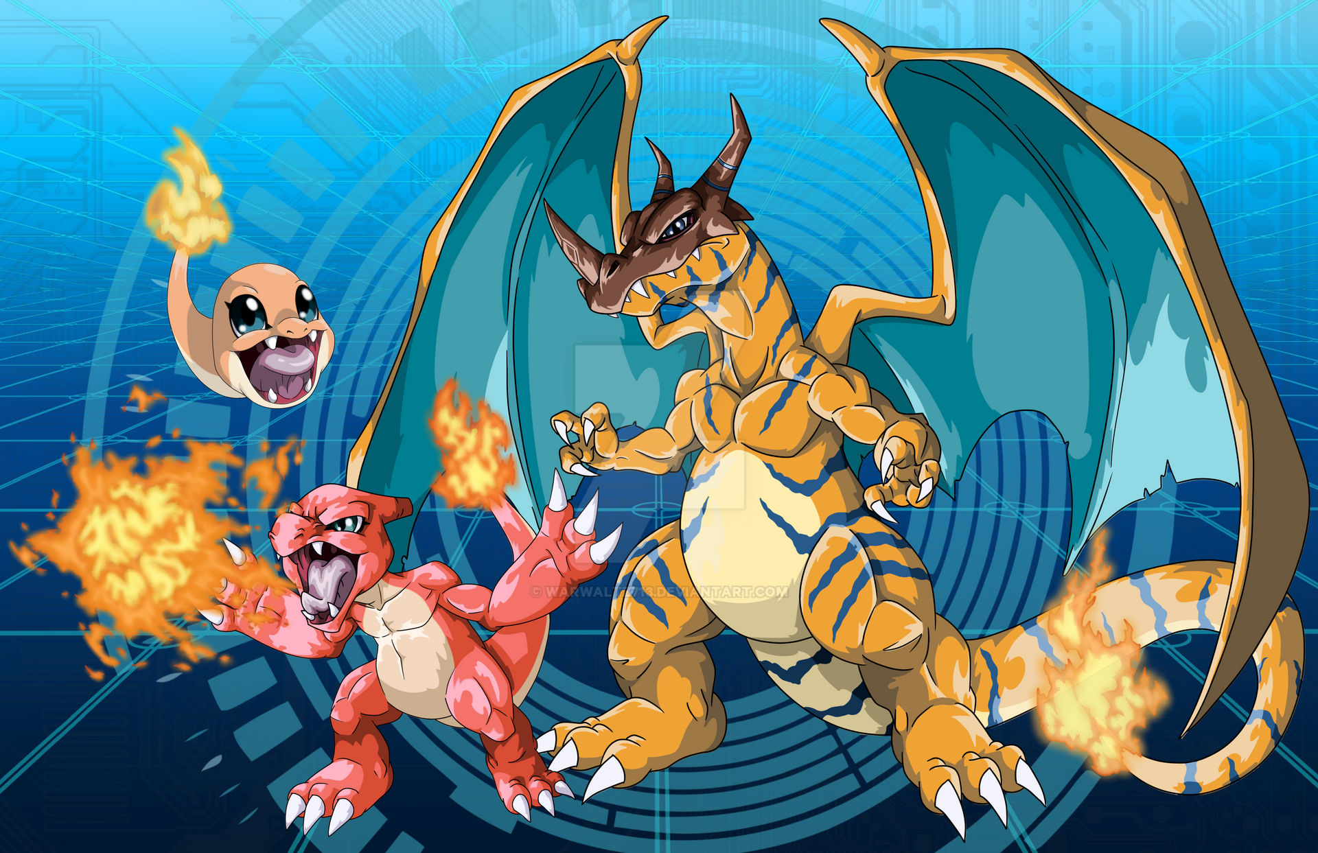 Digimon Charizard Rip Off Style Swap Digimon/Charizard Line Doodle Lounge YT by WarWaltz713 on ...