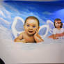 Graffiti mural in baby store