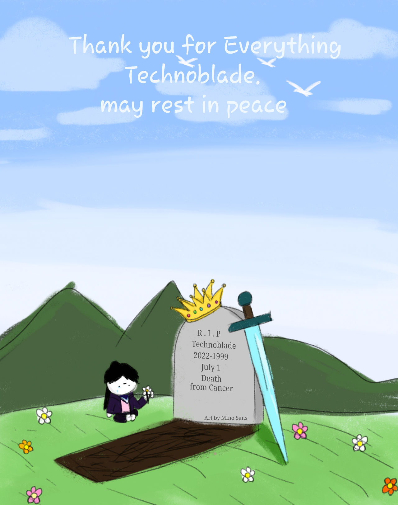Rip Technoblade (Small Art for gift) by MinoSans on DeviantArt