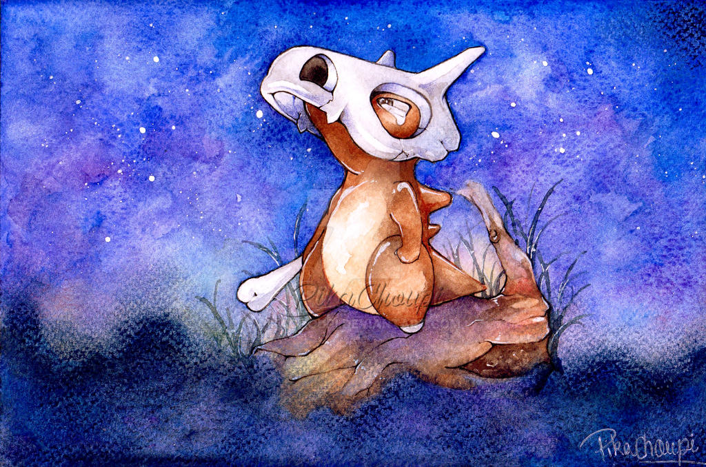 Cubone Reference Redraw of pokemon card: Cubone by PikaChoupi on DeviantArt