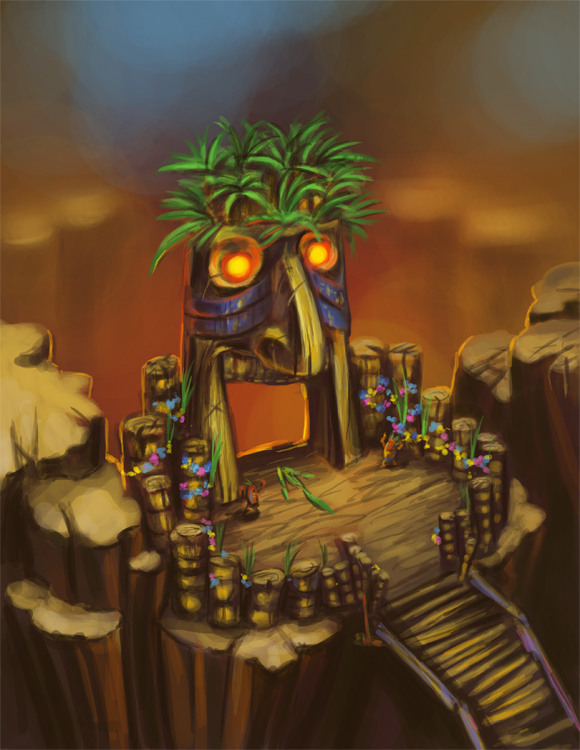 tiki volcano concept