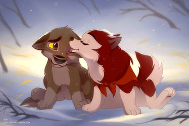 Jenna and Balto - puppy kiss