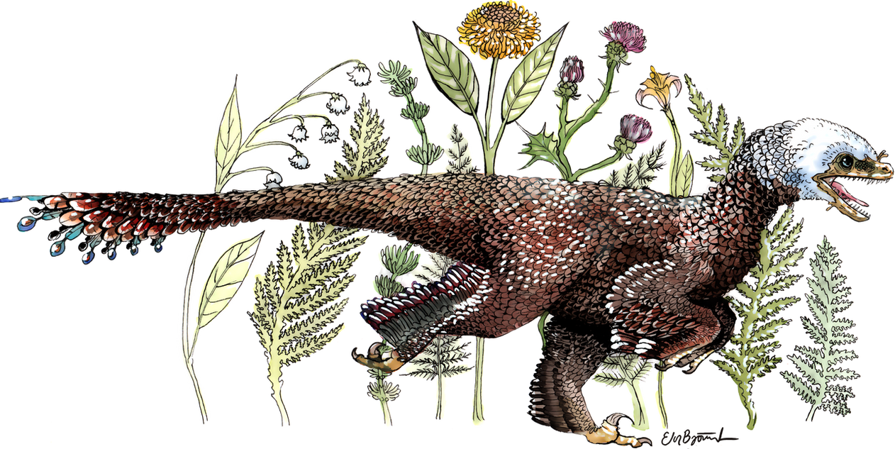 Velociraptor And Some Flowers by blacksprinklerose on DeviantArt