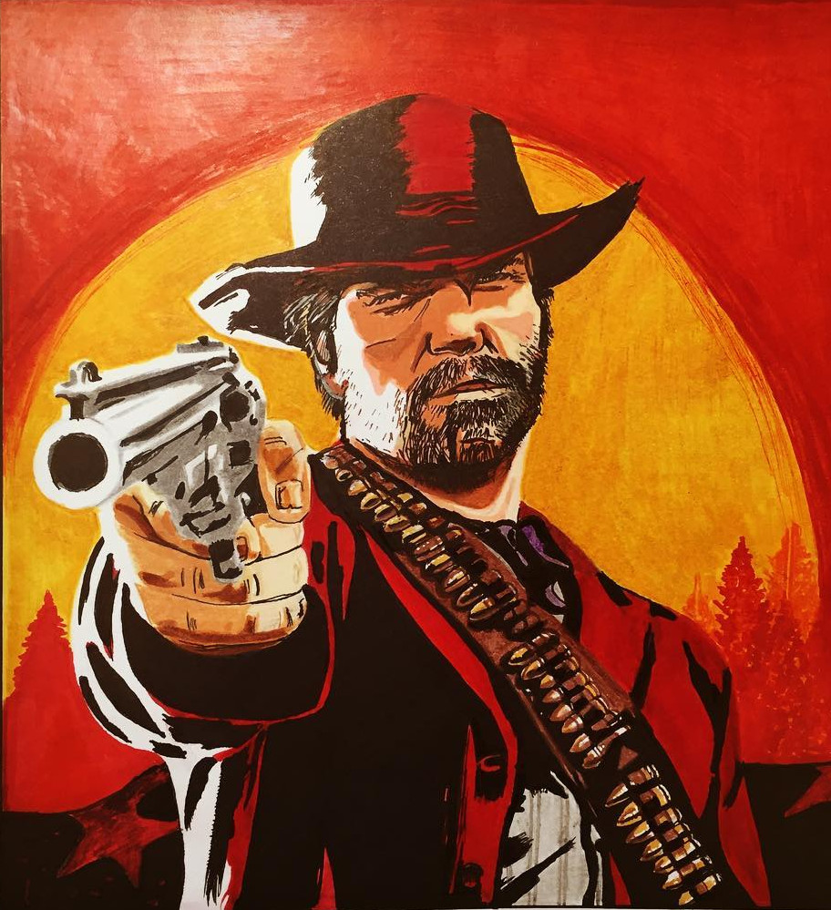 Quadro 25x25 Red Dead Redemption 2 - Arthur Morgan - Horizon