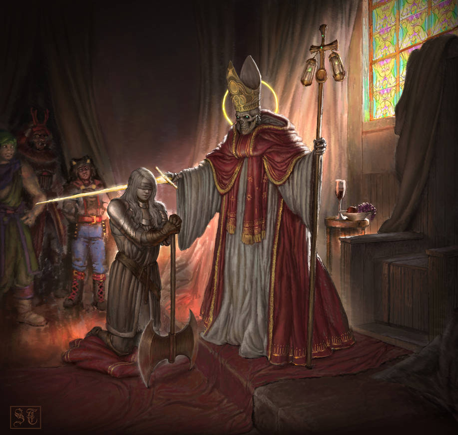 Aasimar teenager being knighted by Sacred-Templar on DeviantArt