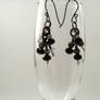 Black crystal dangle earrings