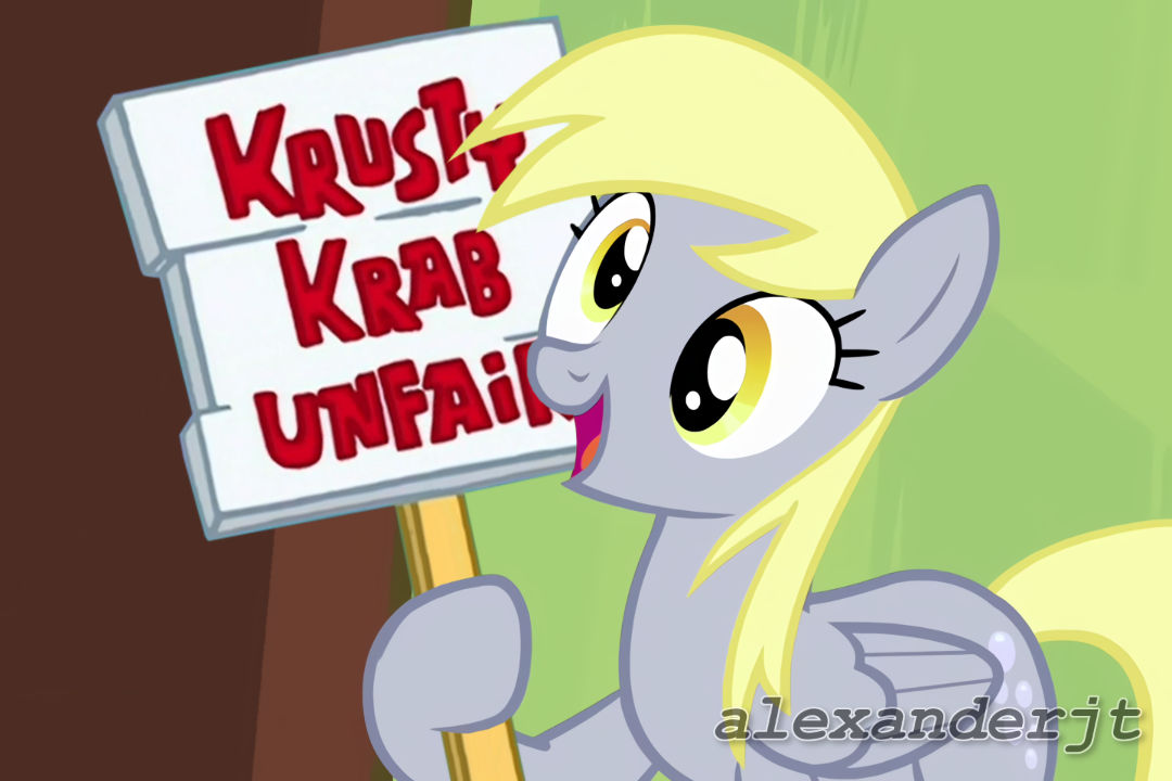 Derpy Holding Krusty Krab Unfair Picket Sign By Alexanderjt On Deviantart Derpy Holding Krusty Krab Unfair Picket Sign By Alexanderjt On Deviantart