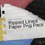 ripped lined paper png pack