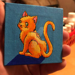 A Tiny Cat On A Tiny Canvas!