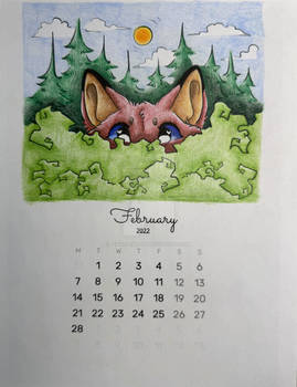 Martith Fox Calendar Coloring Page-February 2022!