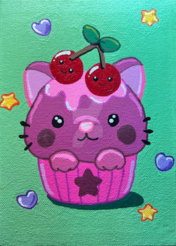 Black Cherry Cupcake Cat!