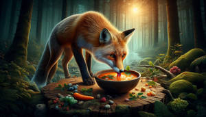 Fox Drinking Soup!