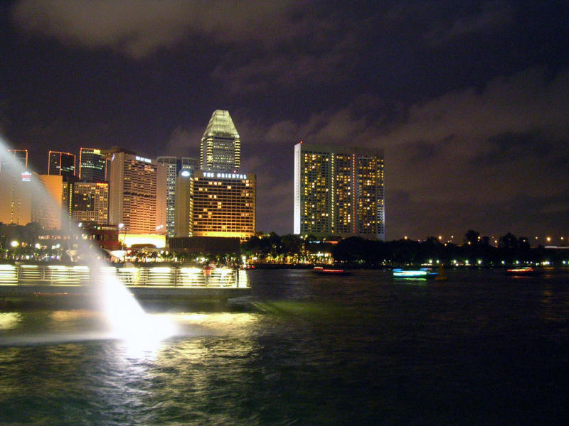 night view in singapore