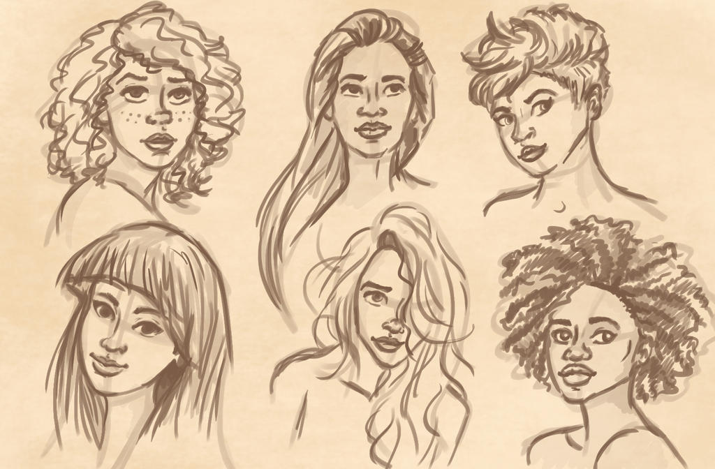 Random Basic Drawn Girls Sketch #2 Random girls by Tysina on DeviantArt
