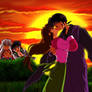 Miroku and Sango Kissing