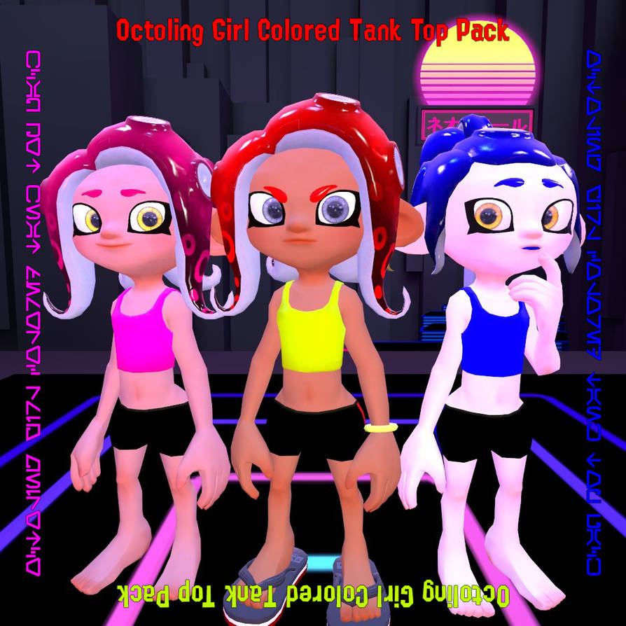 Octoling Girl Colored Tank Top Pack by Ky10TieGamer on DeviantArt
