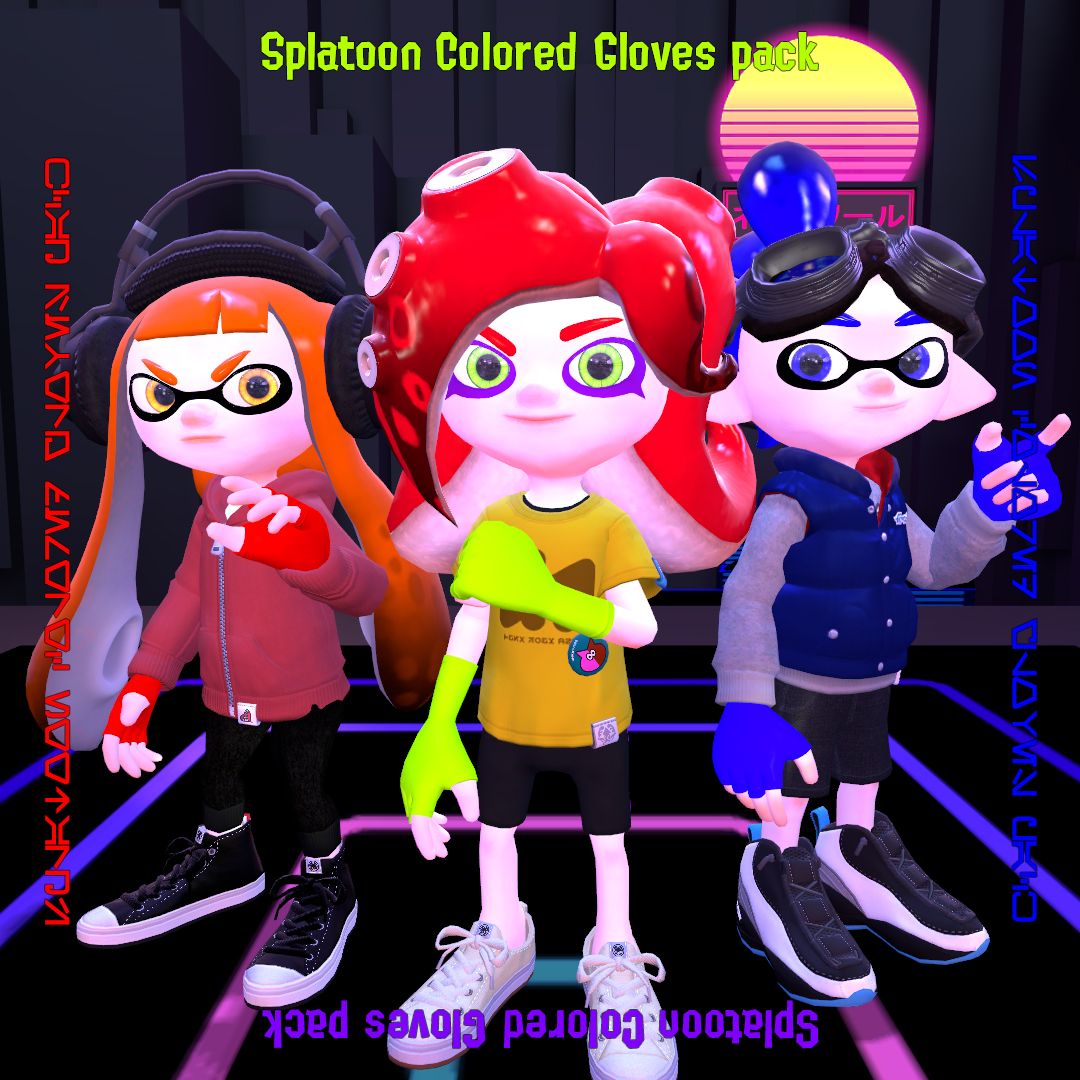 Splatoon Ink Pack Splatoon Colored Gloves Pack by Ky10TieGamer on DeviantArt
