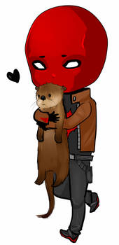 Jason Todd hugging on otter