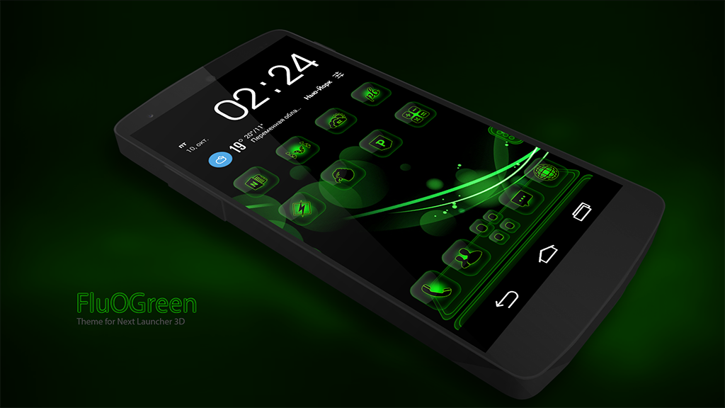 Next Launcher Theme FluOGreen