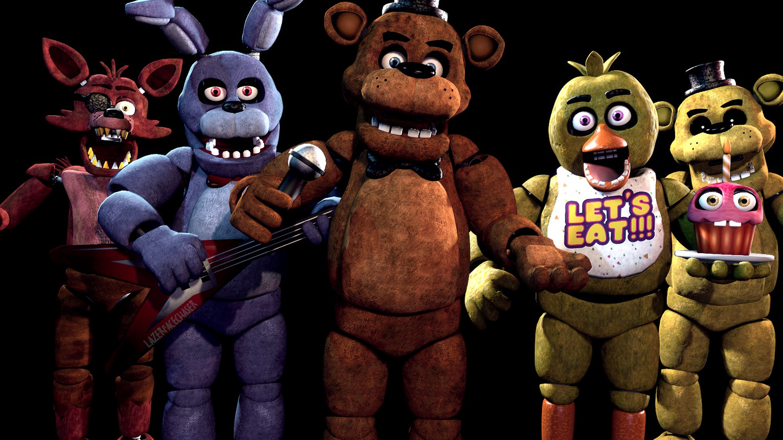 Fnaf 1 Animatronics in stage by zueiroooooooooooo on DeviantArt