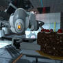 Glados with the cake