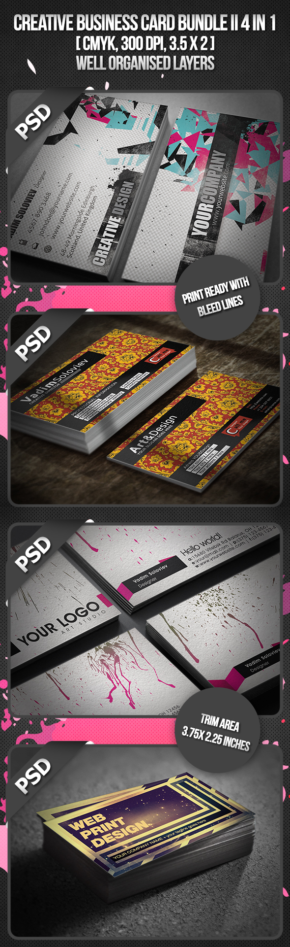 Creative Business Card Bundle II 4 in 1