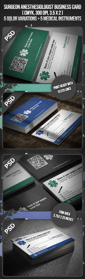 Surgeon Anesthesiologist Business Card