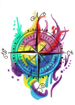 Colourful compass