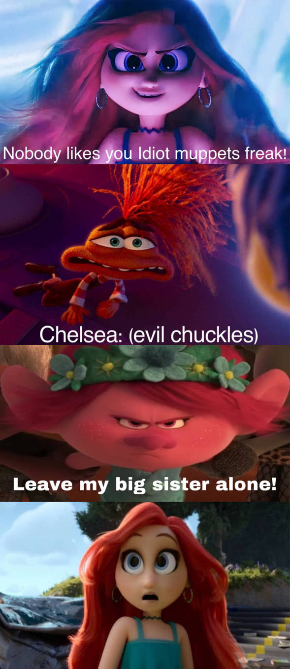 Chelsea Poppy Poppy protects Anxiety from Chelsea by RosyBunny4 on DeviantArt