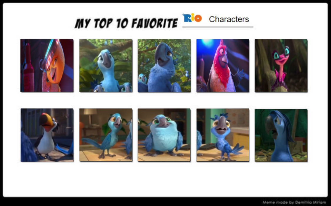 Dreamworks Rio Deviantart My Top 10 Favorite Rio Characters by RosyBunny4 on DeviantArt