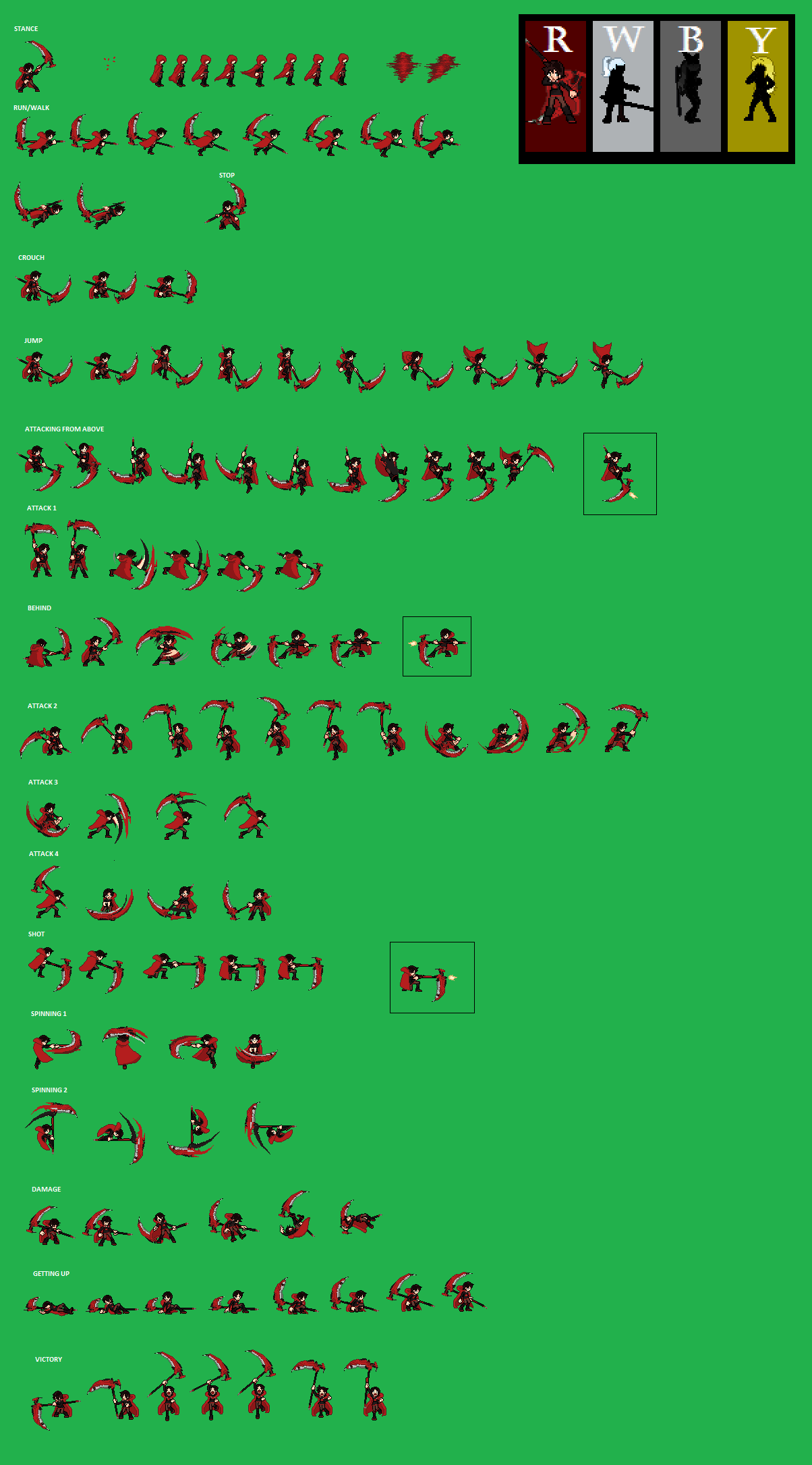 Ruby Rose Sprite Sheet by LK-sixtyfour on DeviantArt