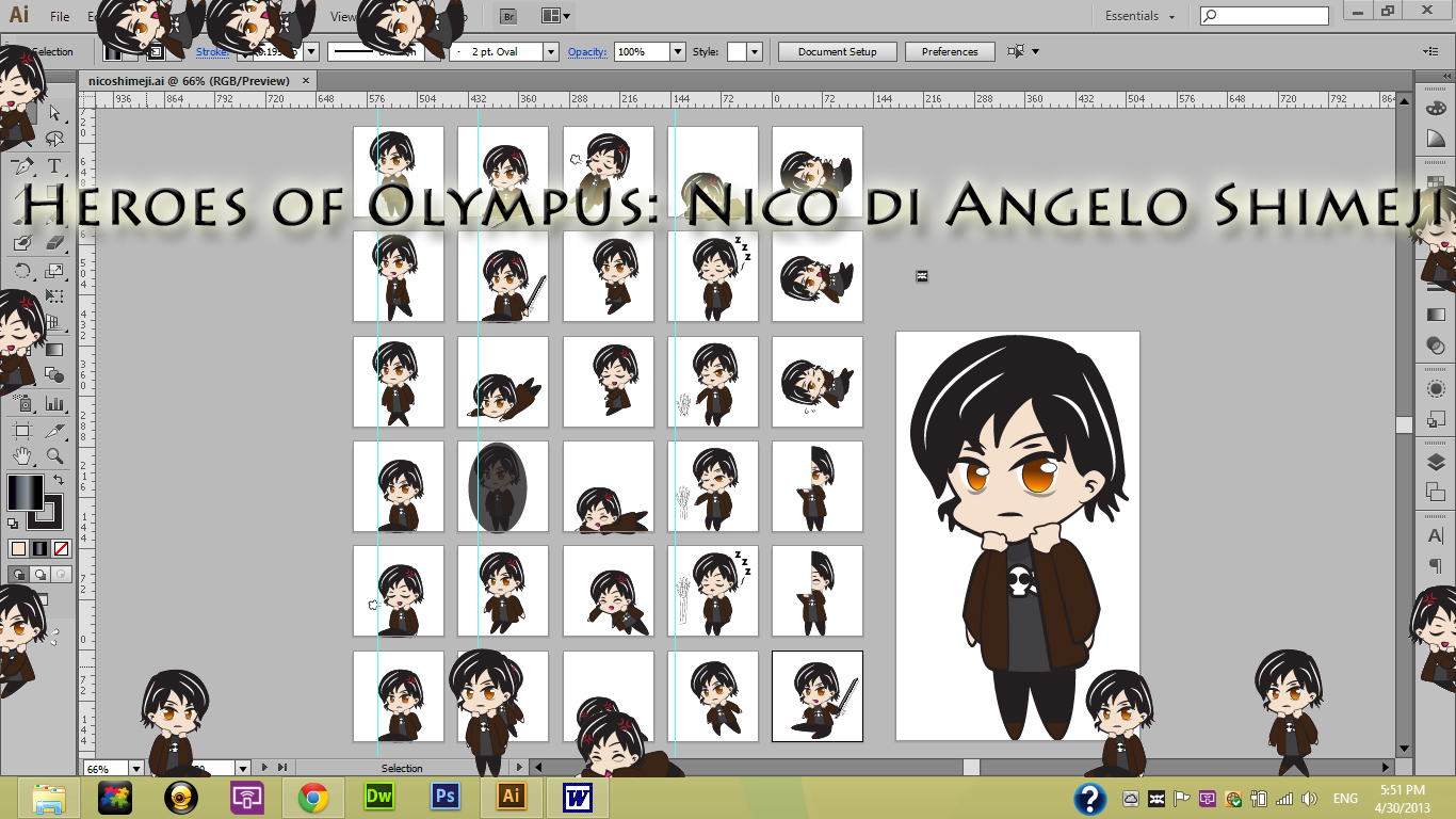 Heroes of Olympus: Nico di Angelo Shimeji DL