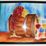 Still Life with grape and barrel