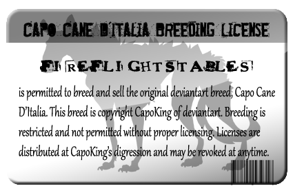 Capo Cane Breeding License