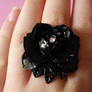 Vintage Black Rose Ring