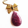 Bold Pink Glitter Gem Necklace