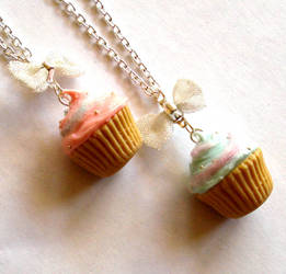 Cotton Candy Cupcake Necklace