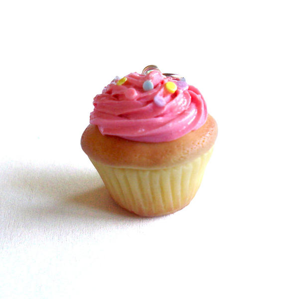 Strawberry Scented Pink Birthday Cupcake Necklace